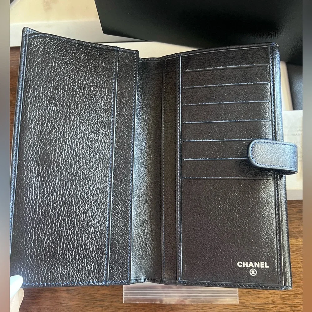 CHANEL Rose Empreinte Leather Wallet with Box and Card